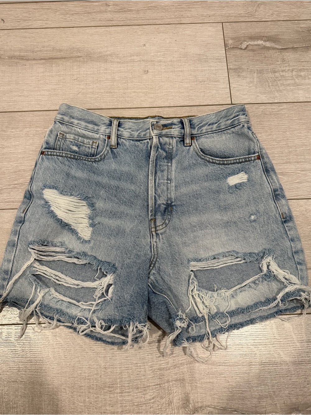 PacSun Light Wash Distressed Denim Jean Shorts